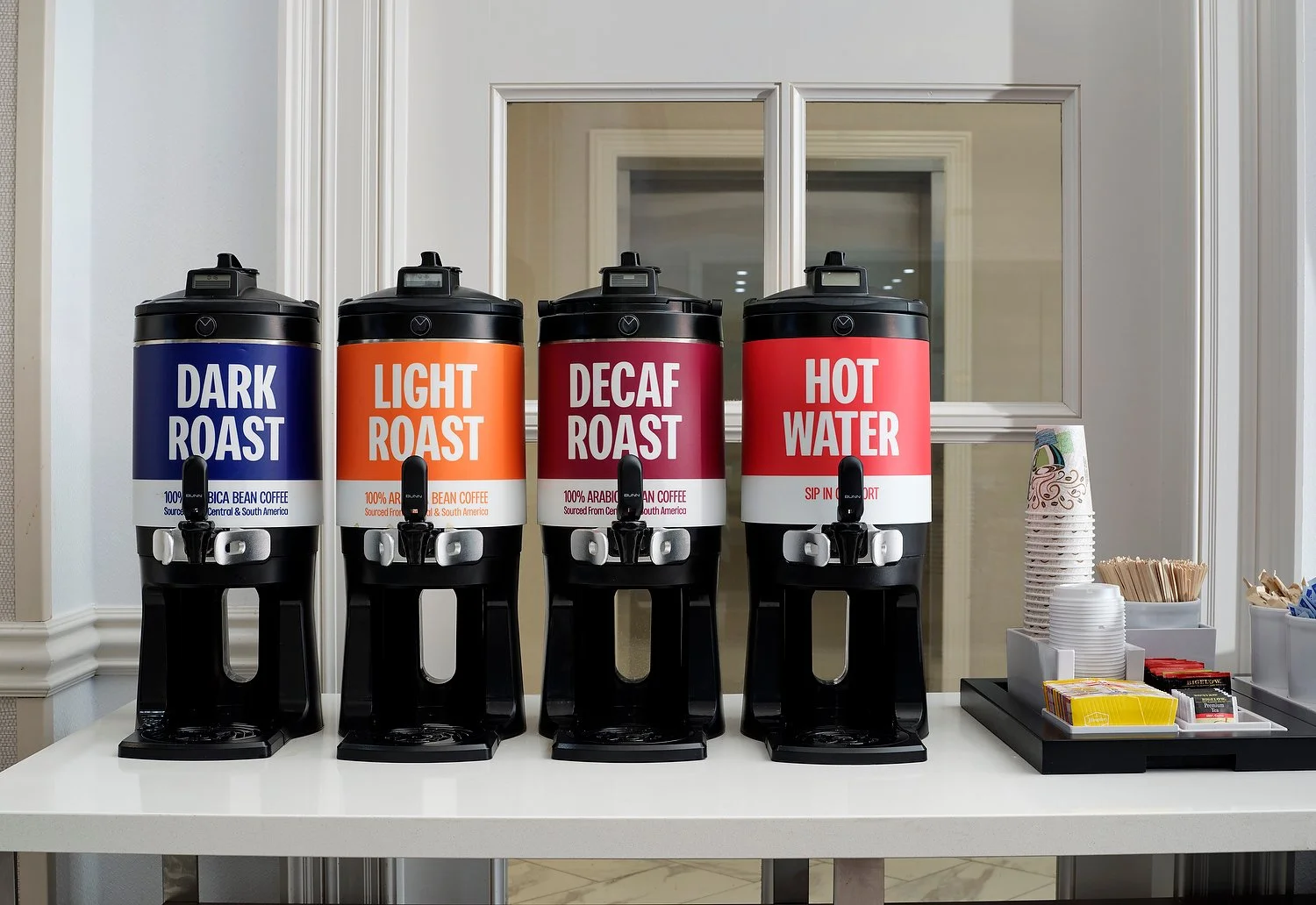 Vicksburg Hampton Inn coffee station.JPG