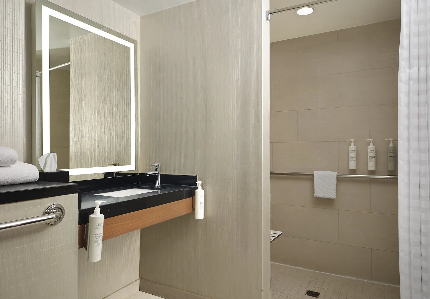 EMBASSY SUITES CHICAGO room 710 ADA BATH SHOWER.JPG