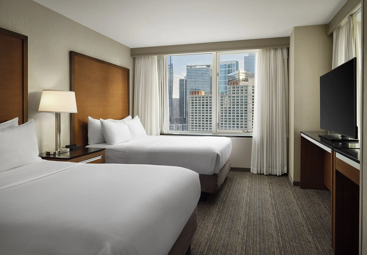 EMBASSY SUITES CHICAGO room 1704 presidential suite double queen.JPG