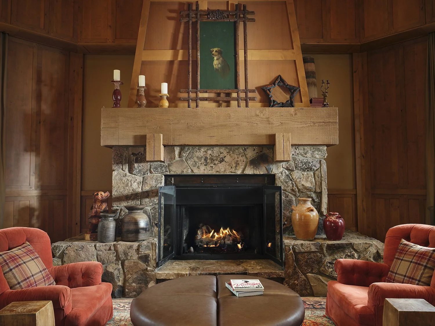 Beaver Creek Mountain lodge lobby fireplace.JPG
