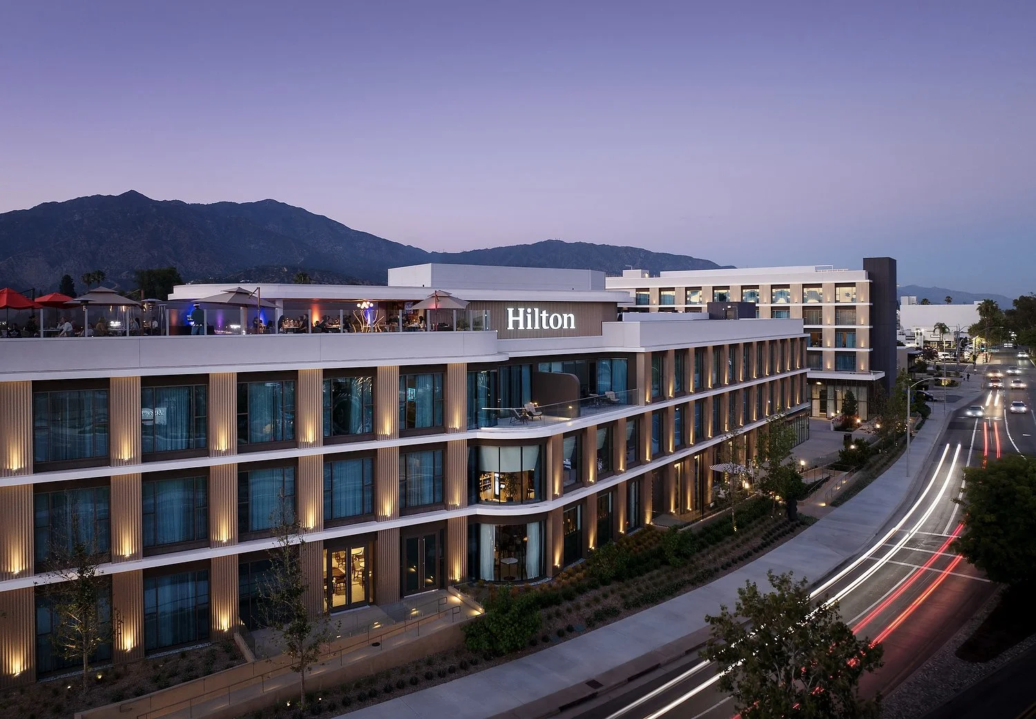 Arcadia Hillton exterior duskC.JPG