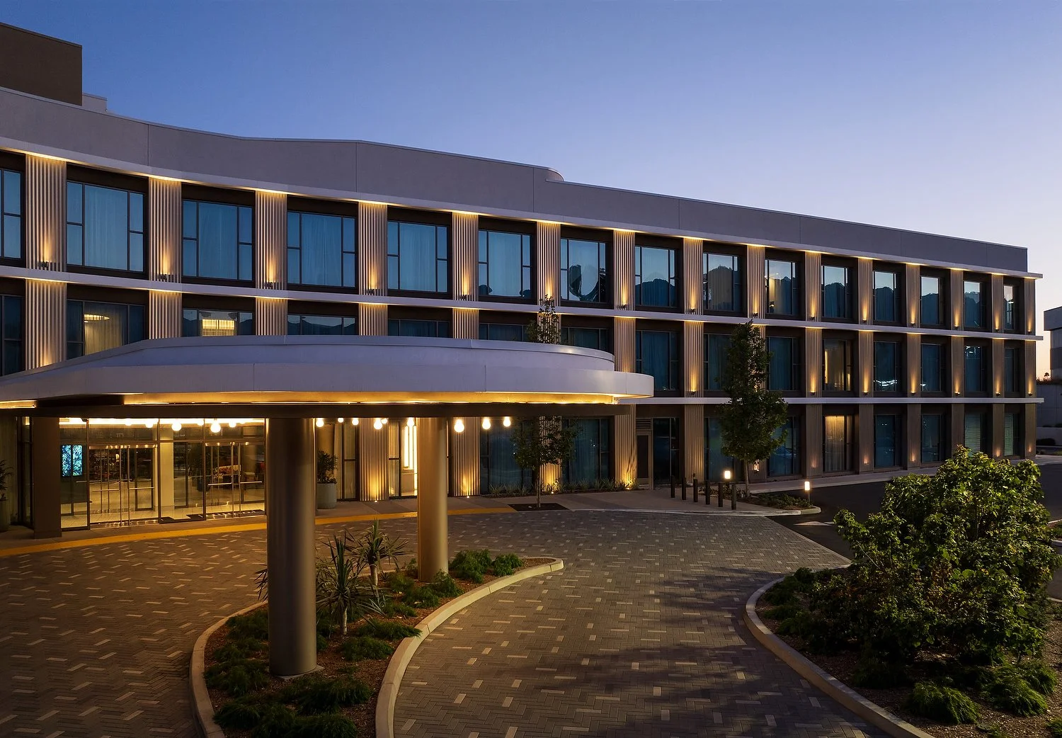 Arcadia Hillton exterior duskE.JPG