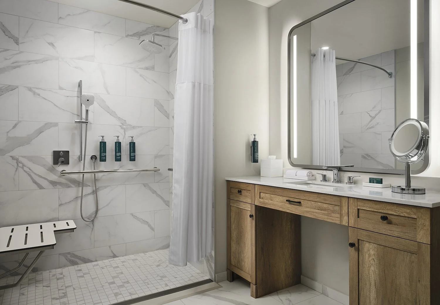 Arcadia Hillton room 224 ADA BATH ROLL IN.JPG