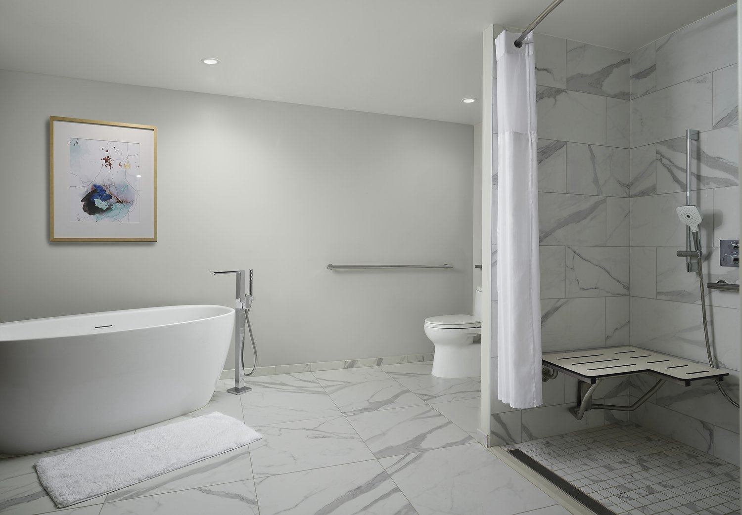 Arcadia Hillton room 377 ADA king suite bath.JPG