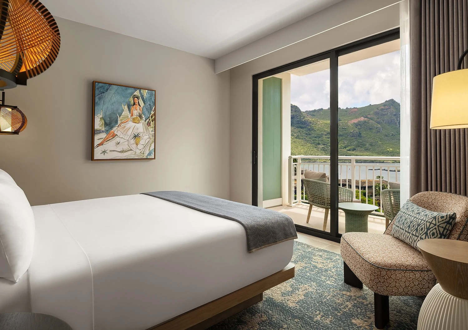 Kauai Hilton king suite ocean view bedrooom.JPG