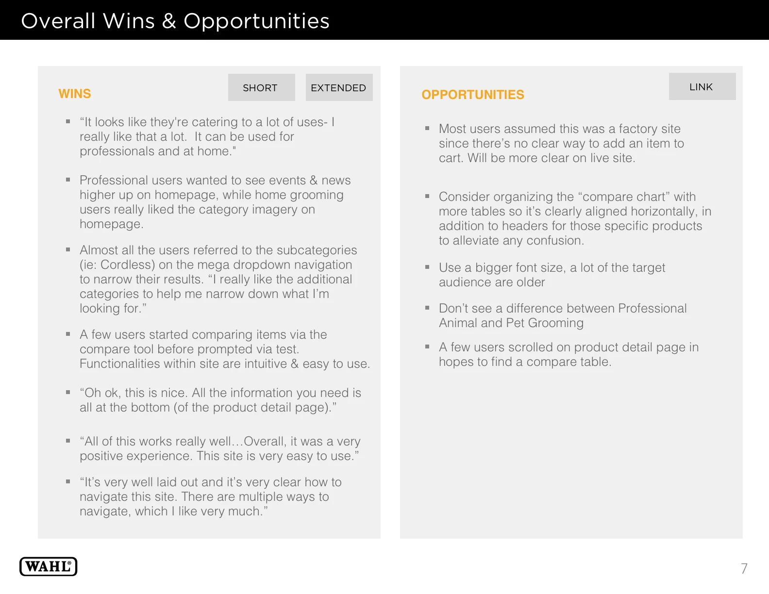 wahl home page
