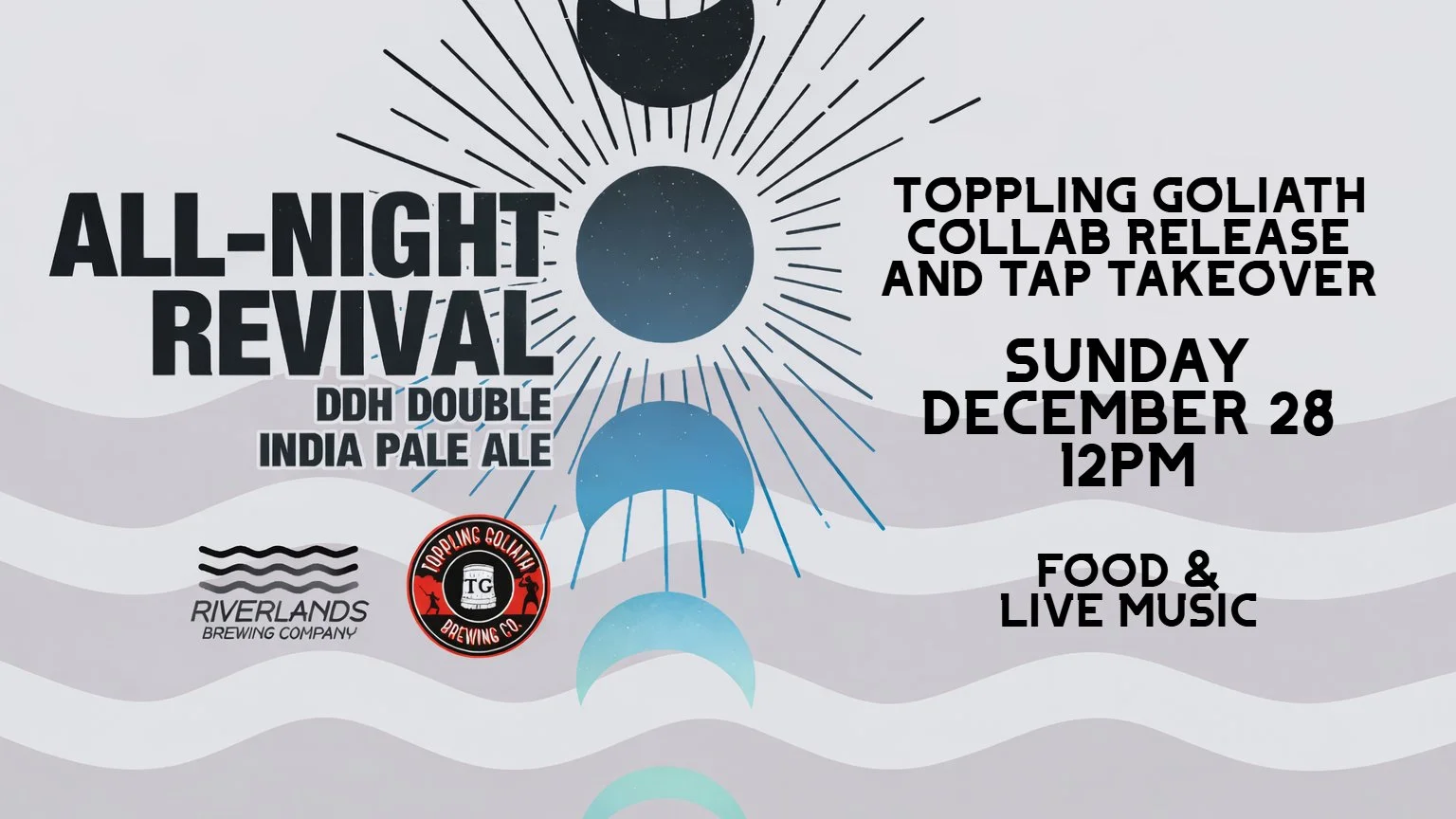 All-Night Revival Collab Release with Toppling Goliath, Sunday, 12/28, at noon!