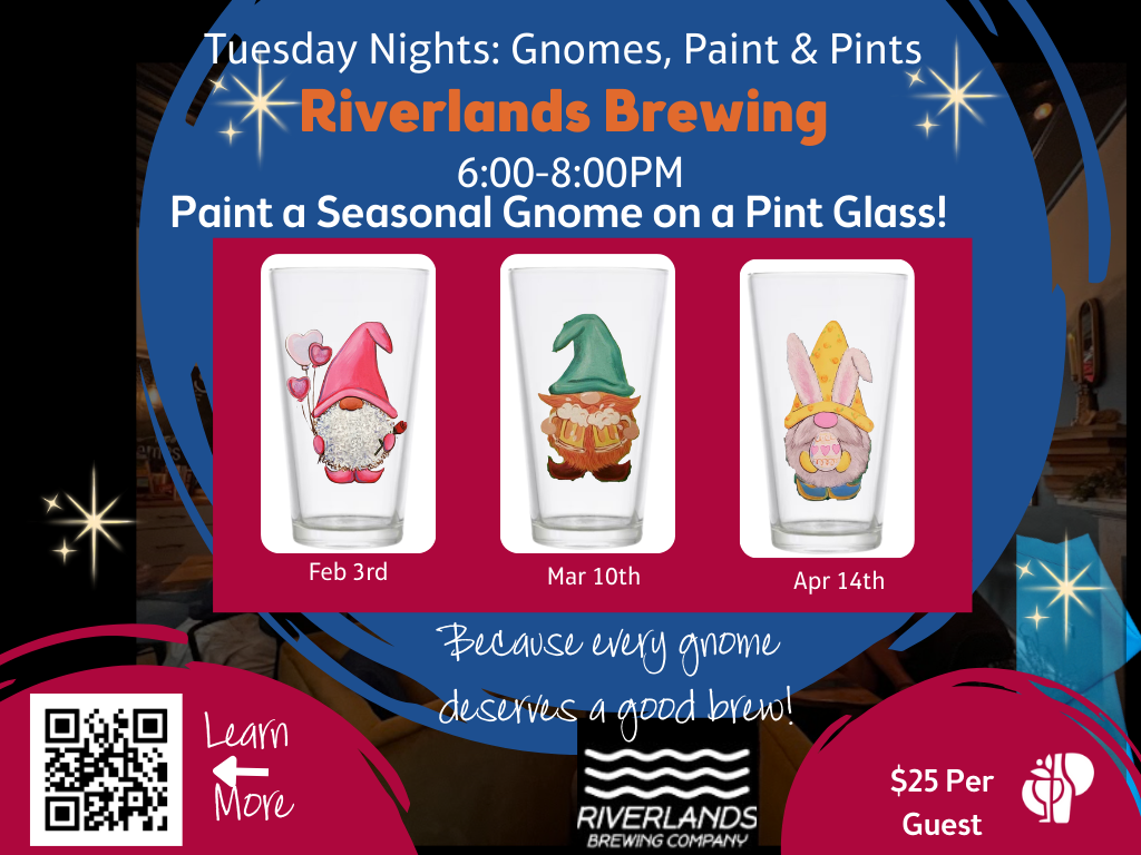 Paint a St. Paddy's Lucky Gnome on a Pint Glass Class!