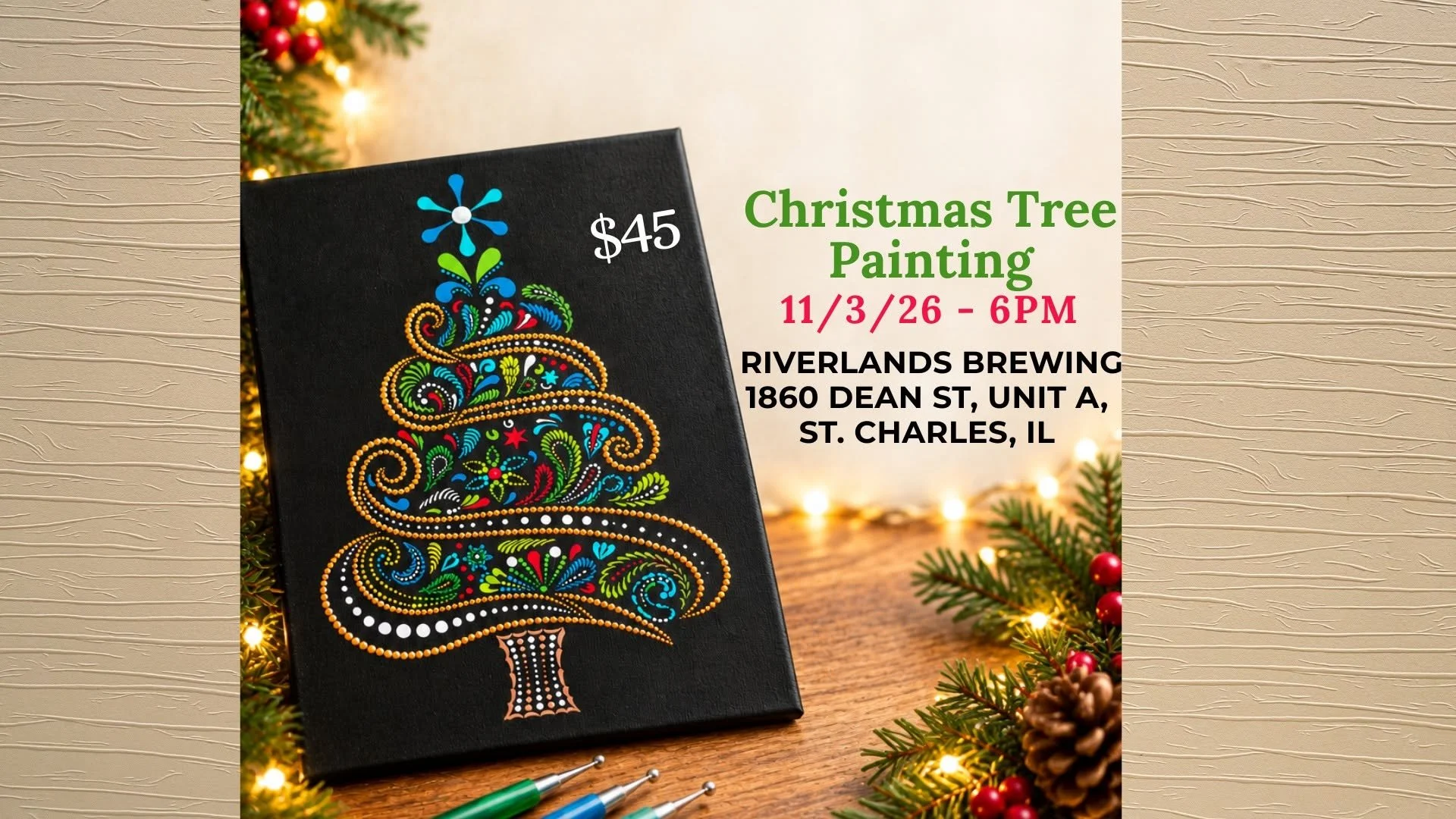 Christmas Tree Painting - Riverlands Brewing