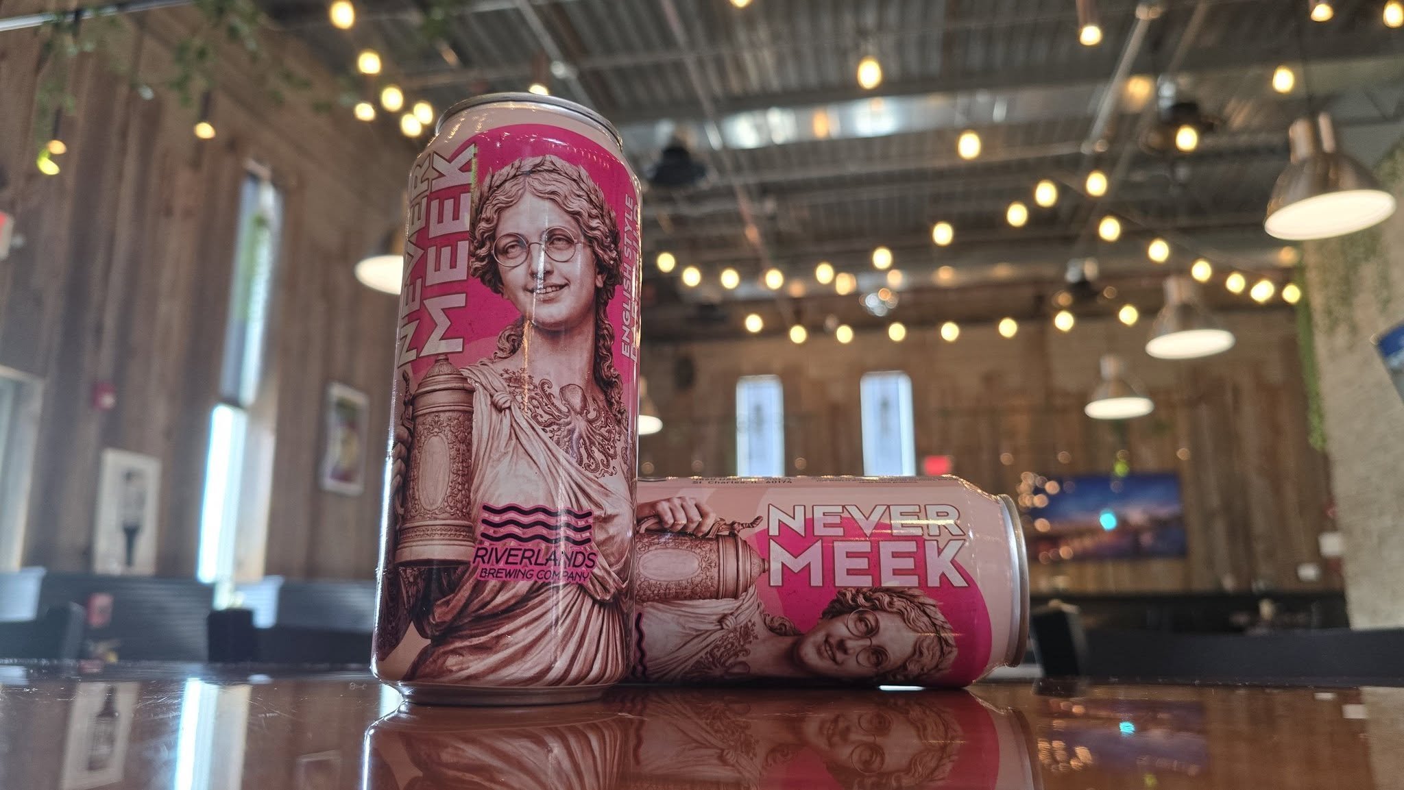 Never Meek, an English Dark Mild brewed in collaboration with Pink Boots Society, Illinois Chapter! Available 3/6 at noon.