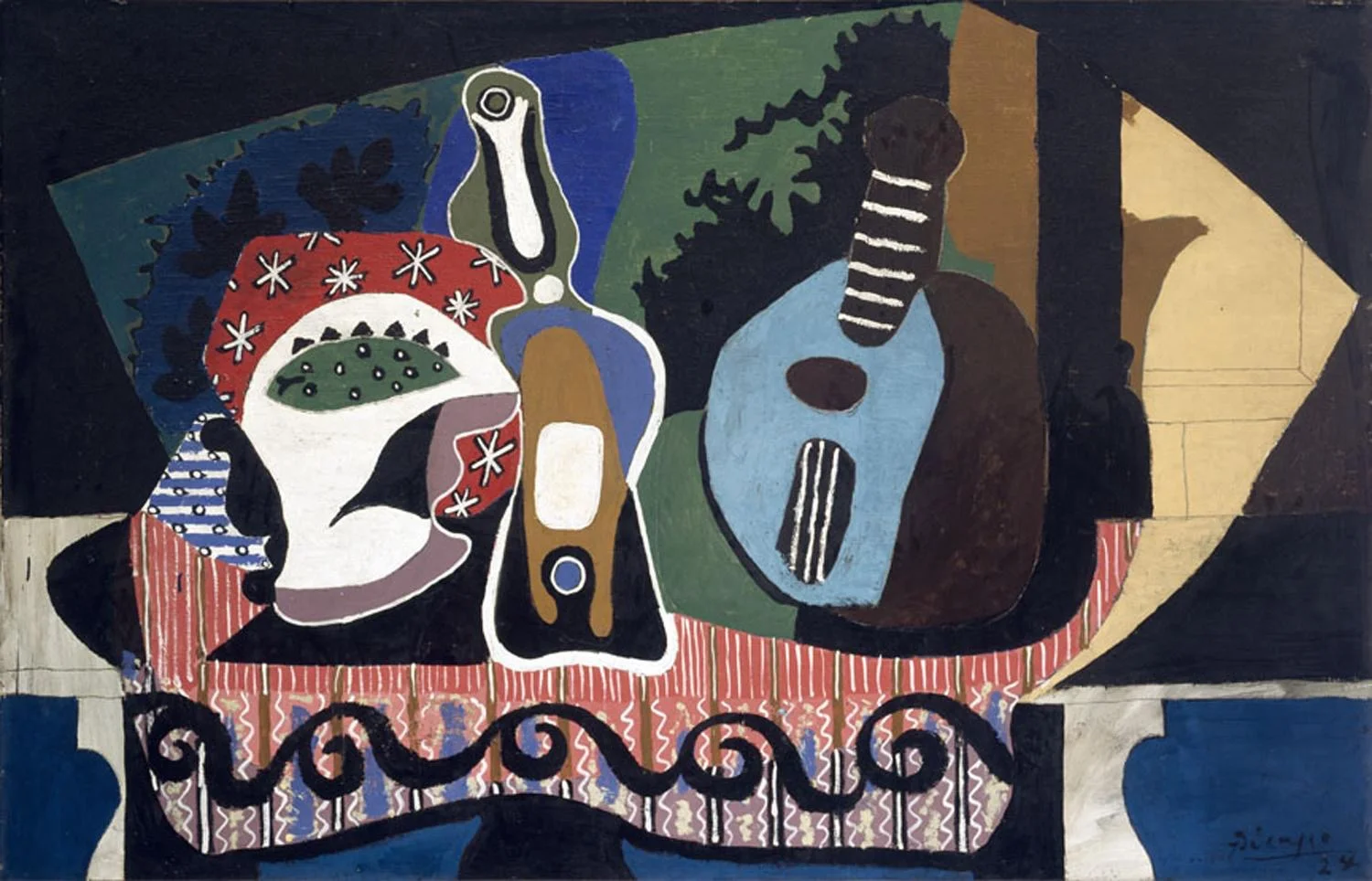 Still Life with Mandolin, Pablo Diego José Francisco de Paula Juan Nepomuceno María de los Remedios Cipriano de la Santísima Trinidad Ruiz y Picasso