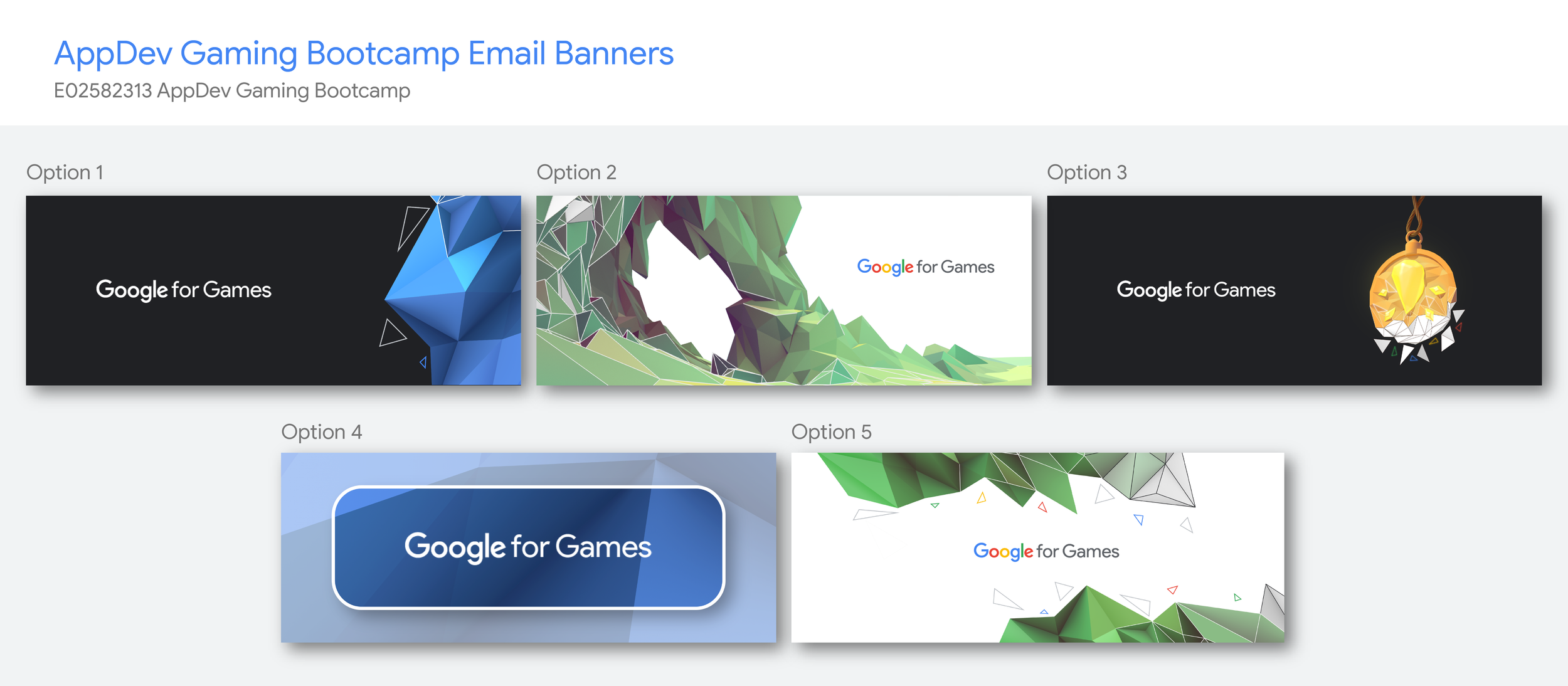 Google Partners: Google for Games Email Banners