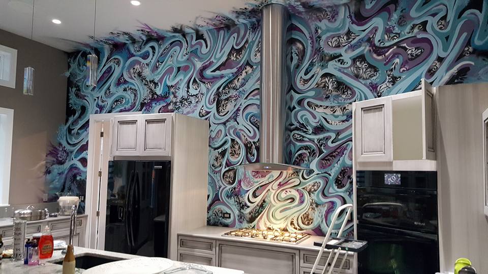 “The Beginning”| Acrylic Aerosol, Latex Paint. 18’x 38’ (2015)