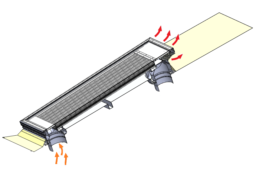 Ventilation by means of solar chimney effect
