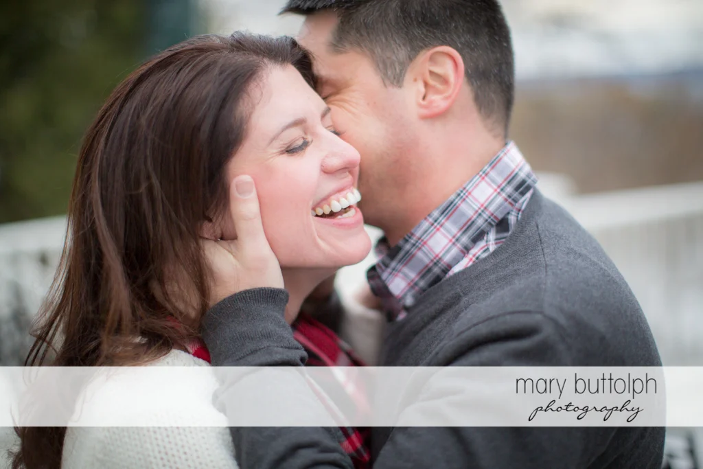 Couple express their love for each other at the Aurora Inn Engagement