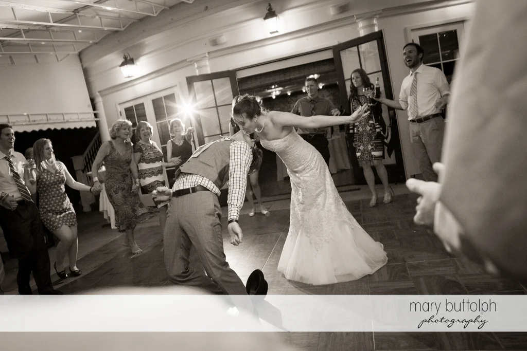 Couple dominate the dance floor at the Inns of Aurora Wedding