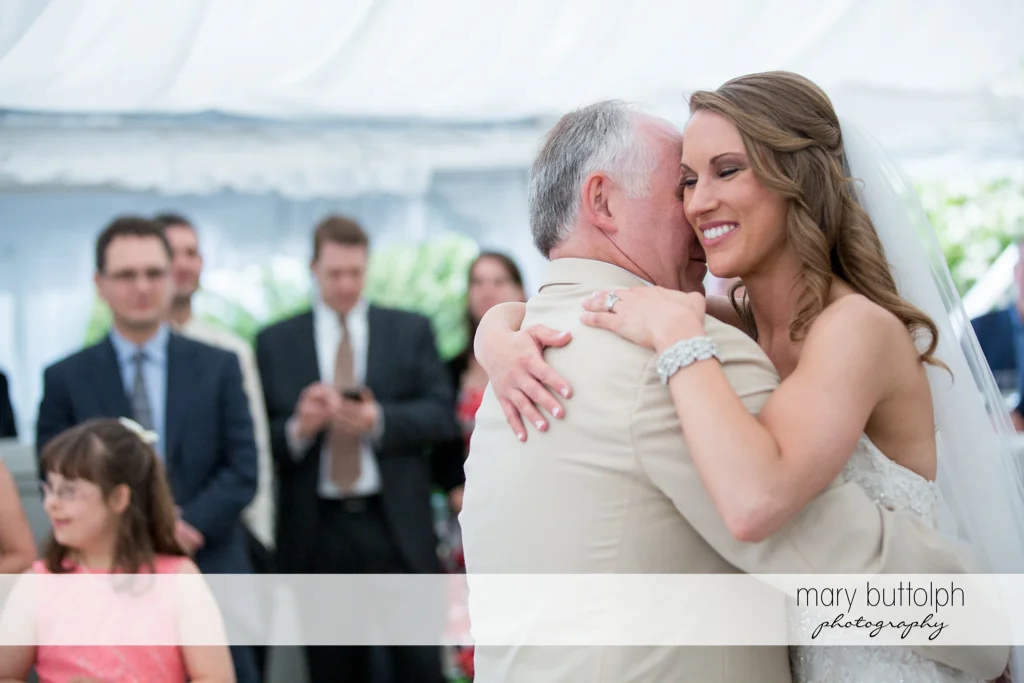 Bride dances with her father at the Inns of Aurora Wedding