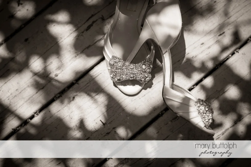 Bride's wedding shoes at Emerson Park Pavilion Wedding