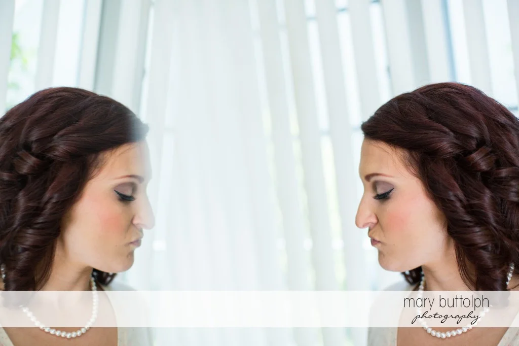 Female guest with pearl necklace at Emerson Park Pavilion Wedding