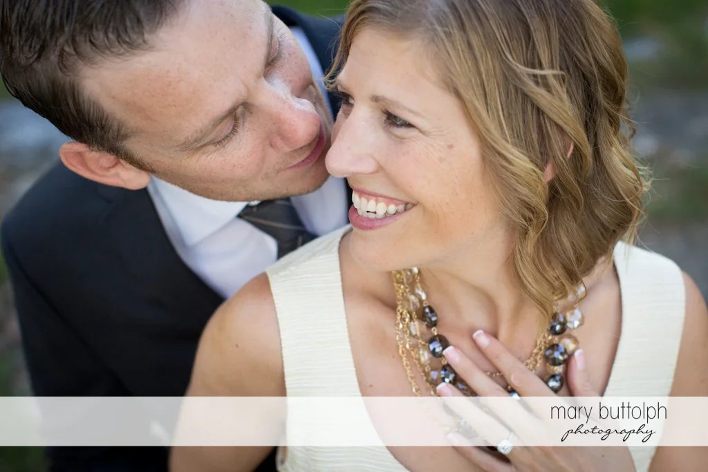 Couple share a beautiful moment together at the Inns of Aurora Engagement