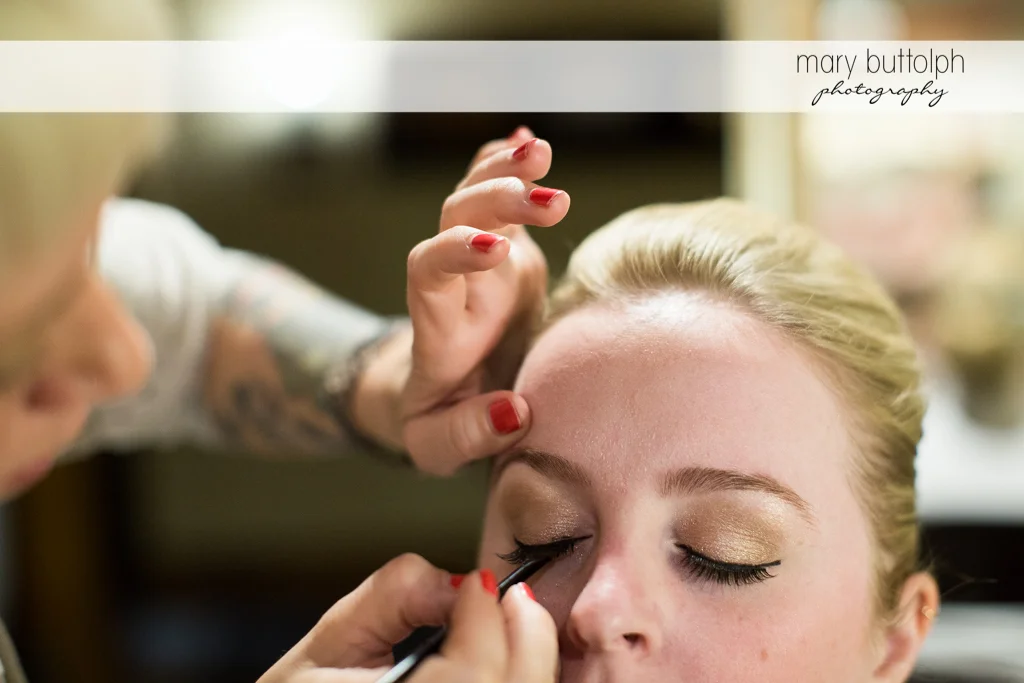 Bride gets a makeover at Skaneateles Country Club Wedding