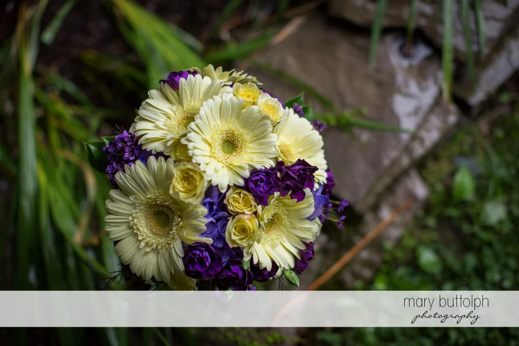 Close up shot of the beautiful bouquet at the Sherwood Inn Wedding