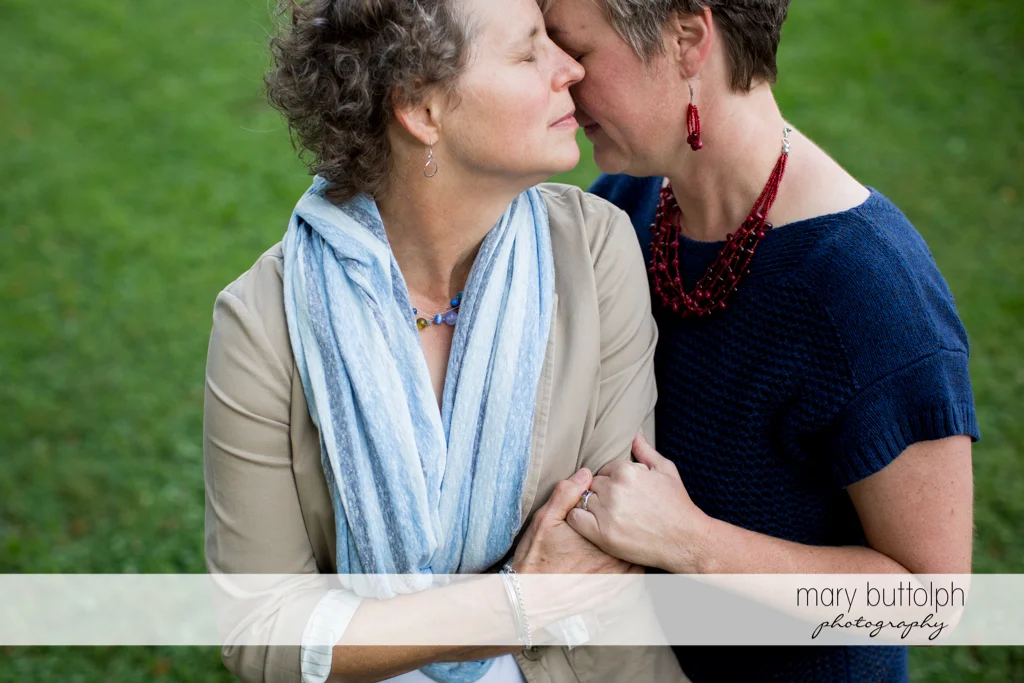 Same sex couple in a romantic mood at Skaneateles Lake Engagement