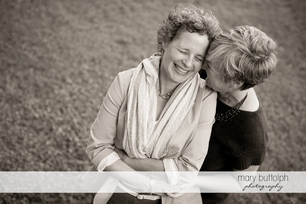 Same sex couple in a great black and white shot at Skaneateles Lake Engagement