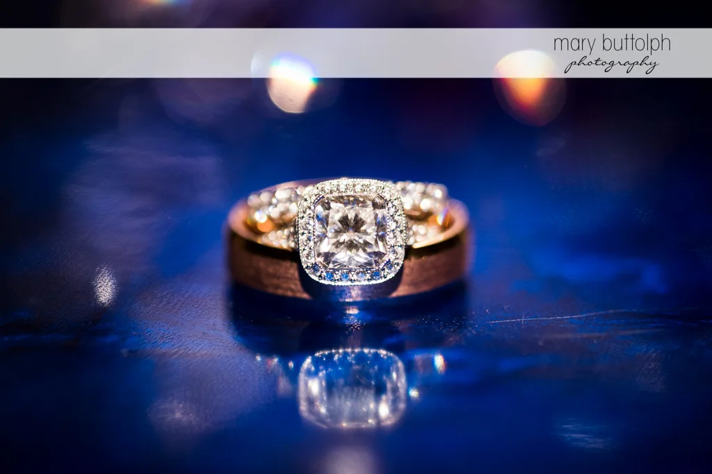 Couple's wedding rings at Rowland House Wedding