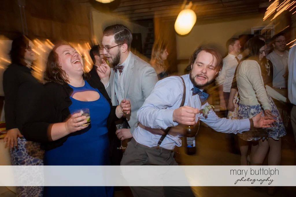 Guests having a ball at the wedding venue at Frog Pond Bed & Breakfast Wedding