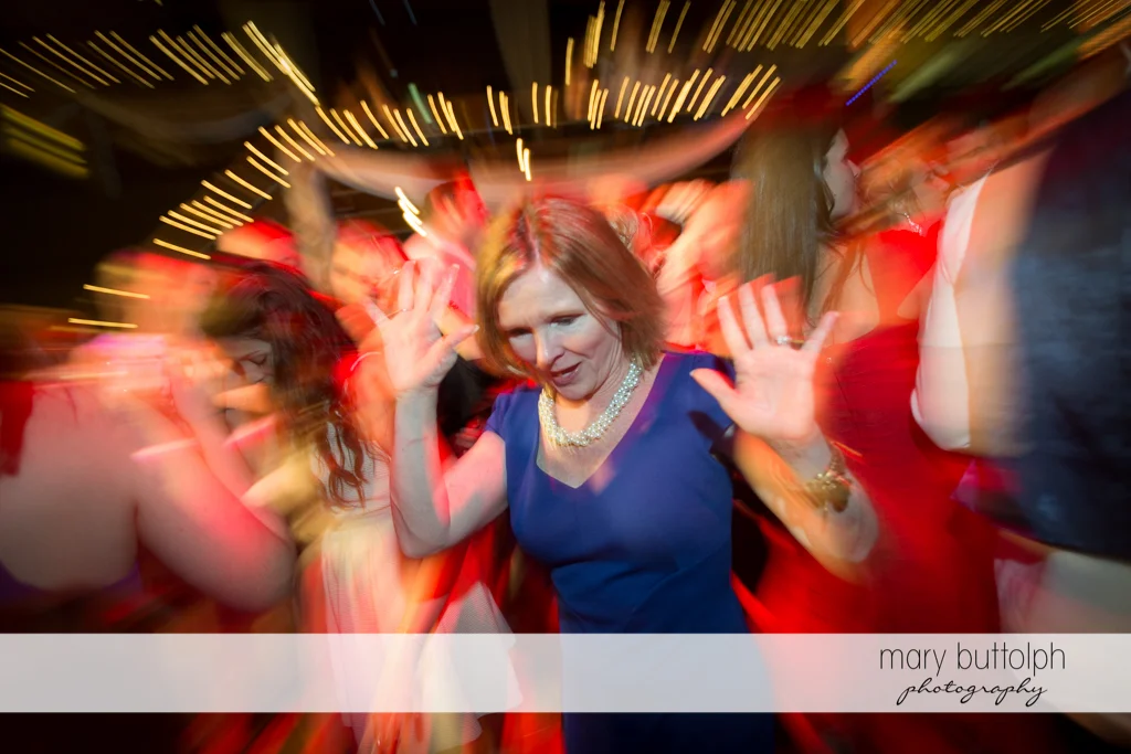 Guest shows her dance moves at the Lodge at Welch Allyn Wedding