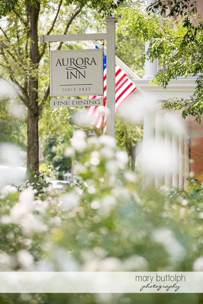 Sign leading to one of the properties at the Inns of Aurora Wedding