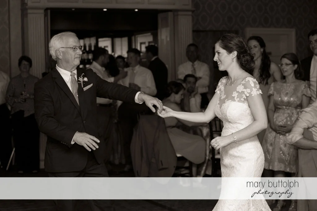 Bride dances with her father at Skaneateles Country Club Wedding