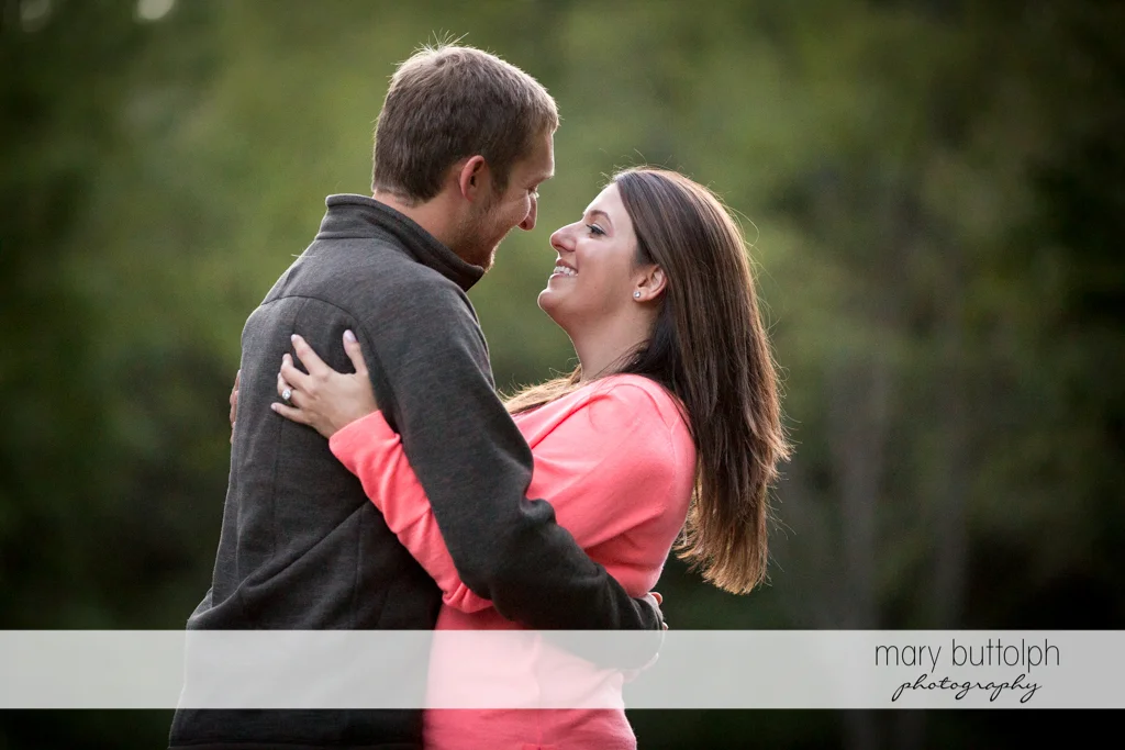 Couple share good times at Marcellus Engagement