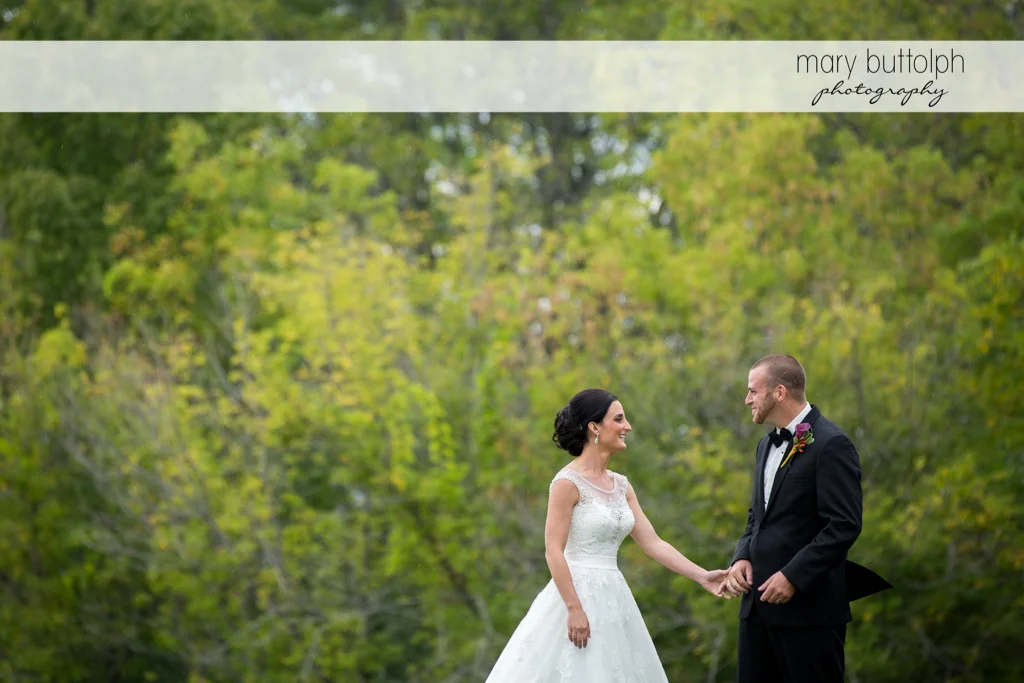 Couple spend a quiet time in the garden at Anyela's Vineyards Wedding