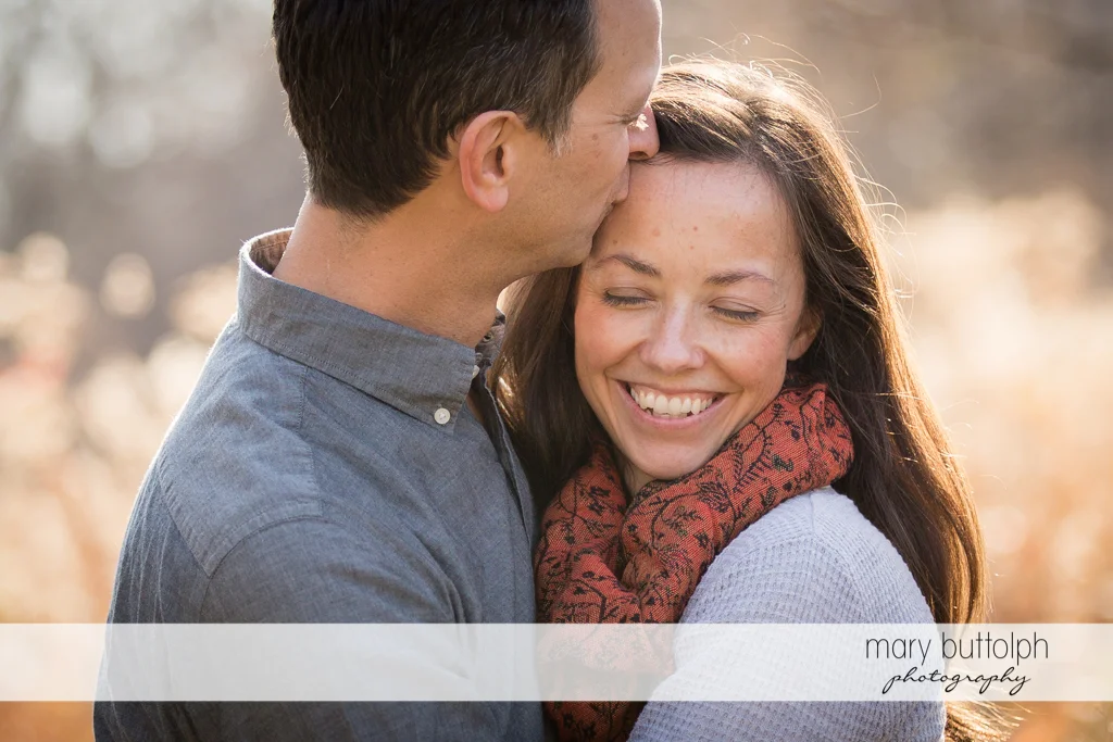 Couple show their love in he garden at Skaneateles