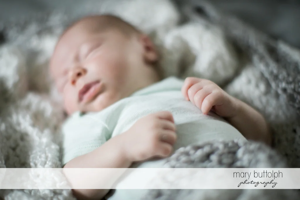 Close up of sleeping baby at Syracuse Newborn