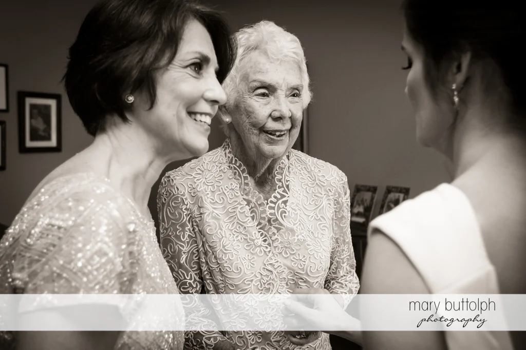 Three generations of women meet face to face at Genesee Grande Hotel Wedding