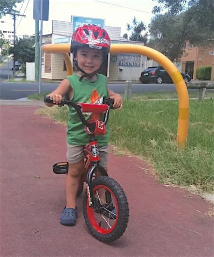 Morgan and his first pedal bike.