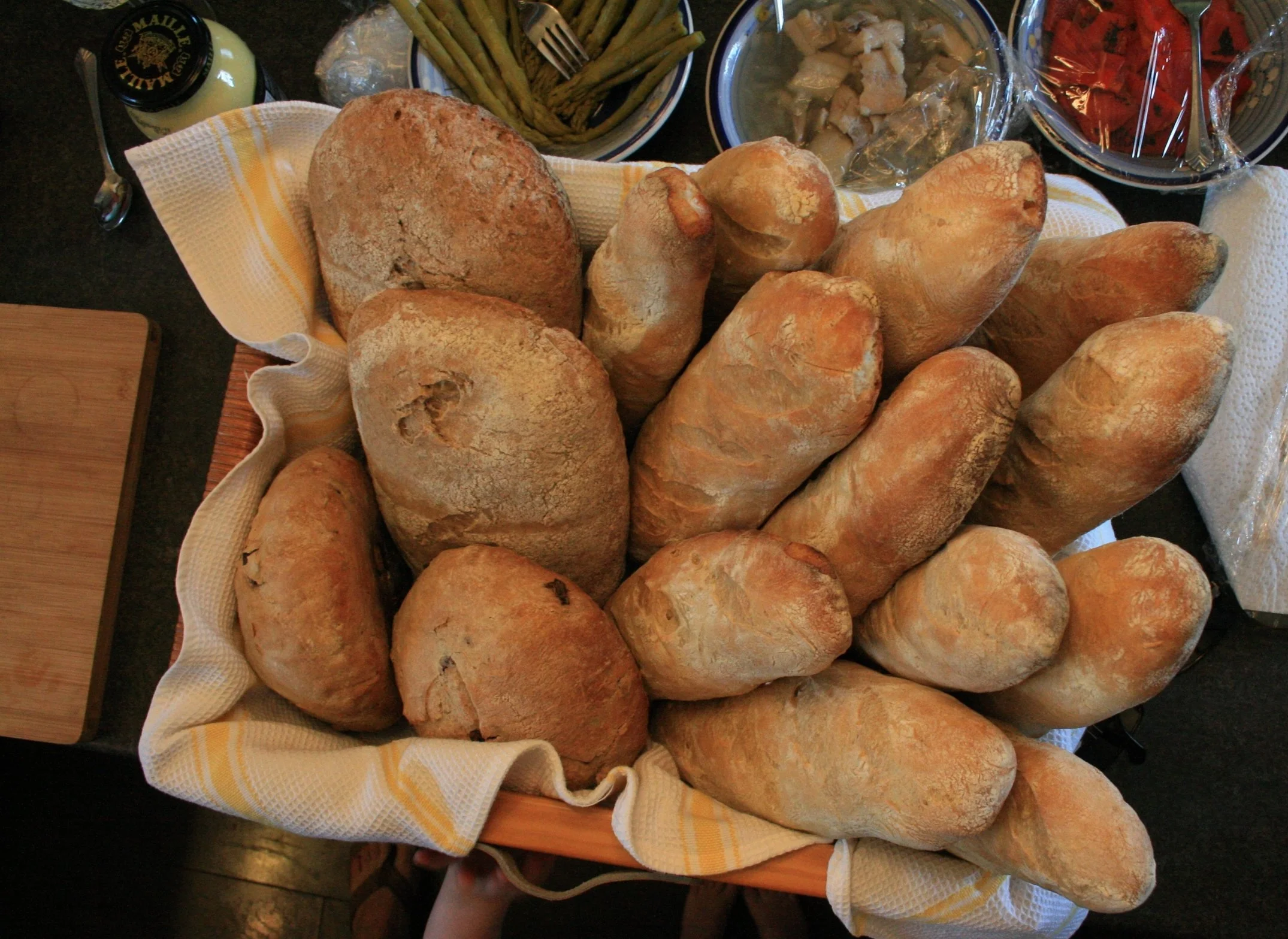 My cousin's homemade bread for family dinner. We're a lucky family, no doubt about it.