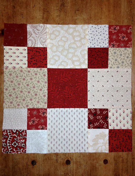 A nine-patch block, using 4-patches!