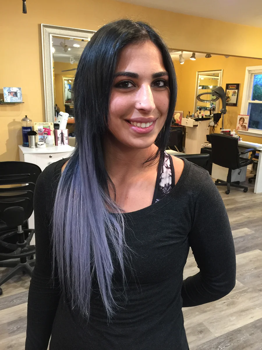 Blue hair extensions