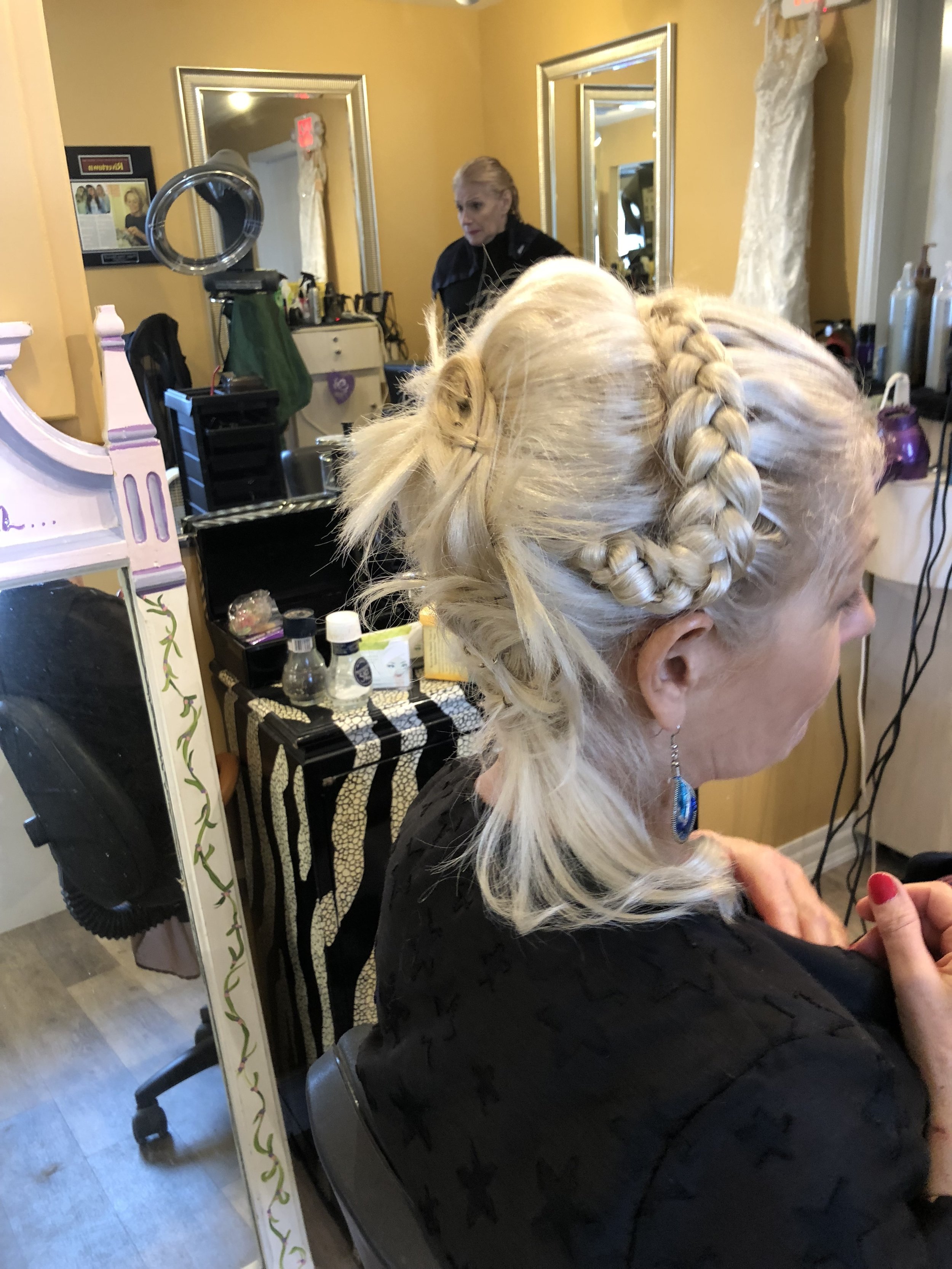 Wedding updo with braid