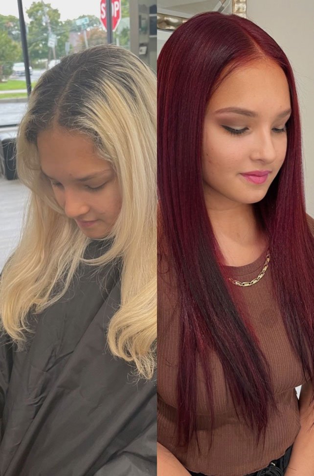 Haircolor - 11 - Blonde to red (Copy)