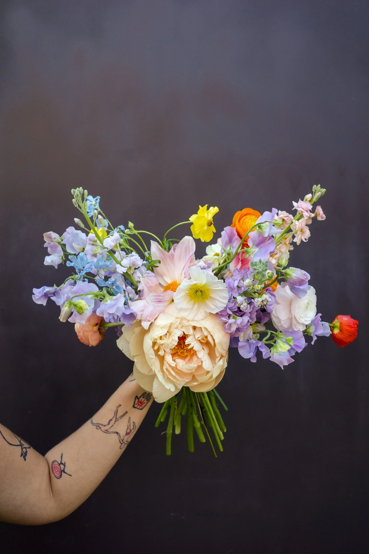 pastel peony bouquet