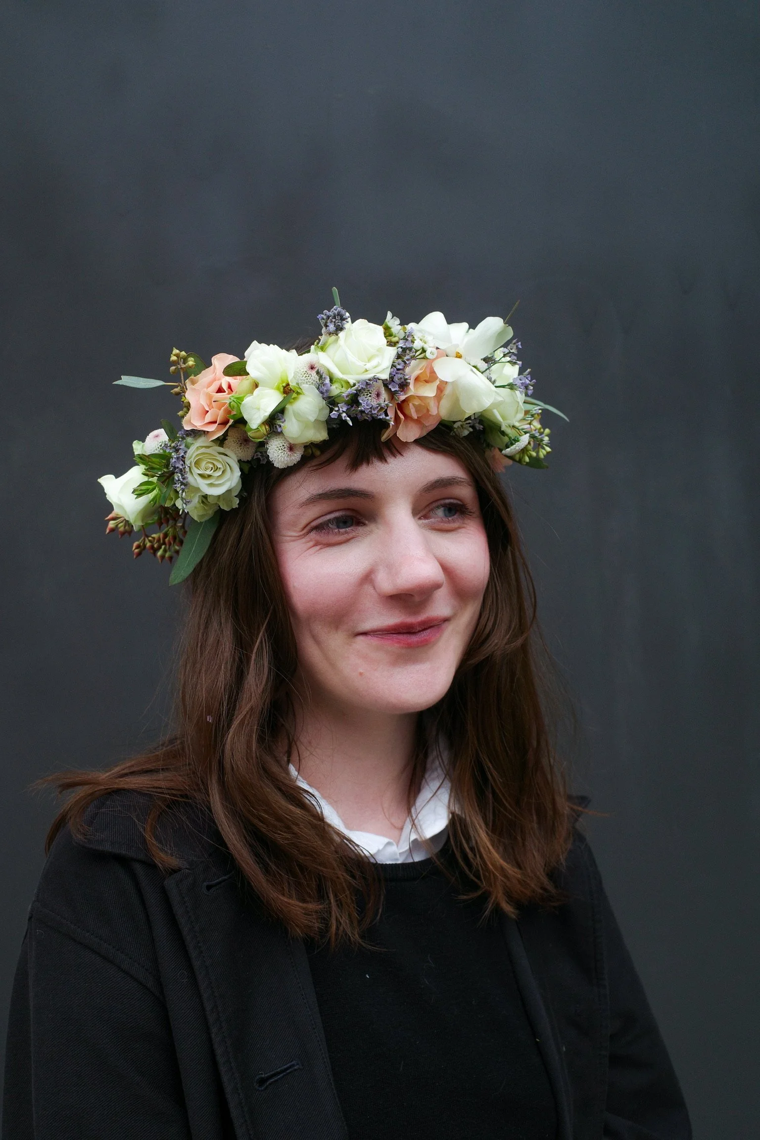 peach and cream flower crown