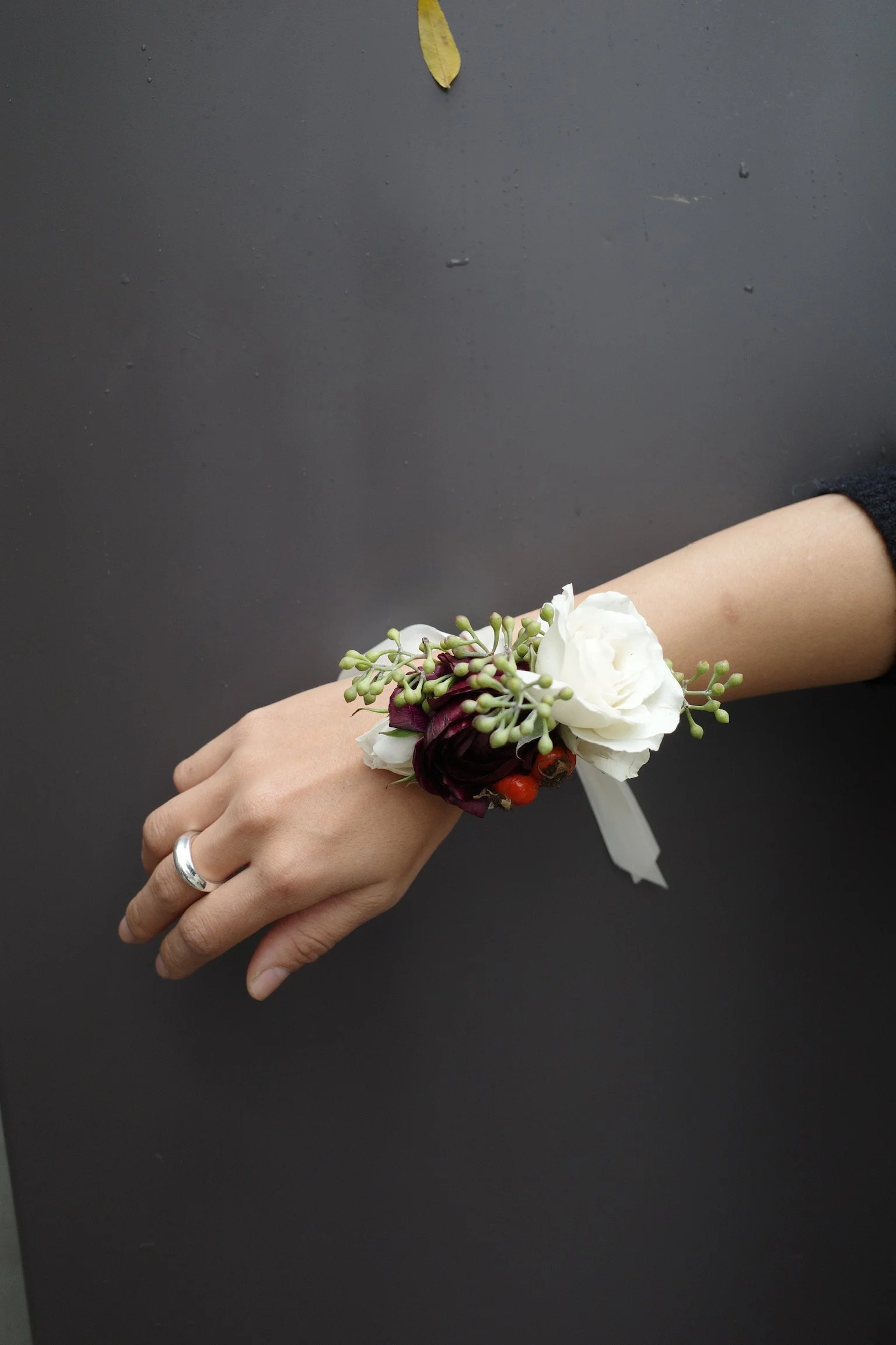 fall wrist corsage