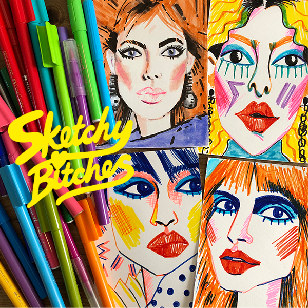 Retrosketch #2: 80s B*tches!