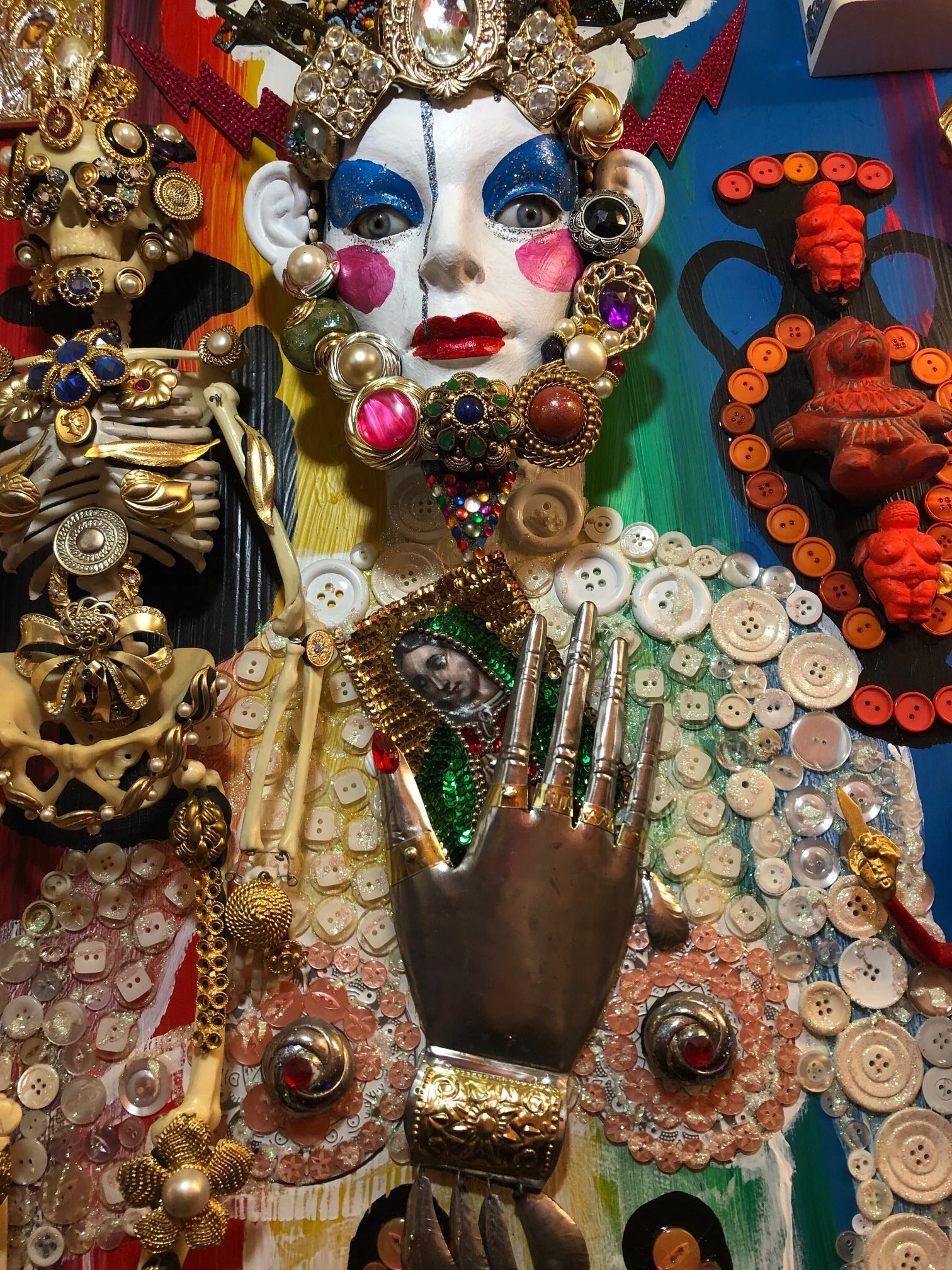 A close-up of one of her favourite pieces, which she co-created with a friend