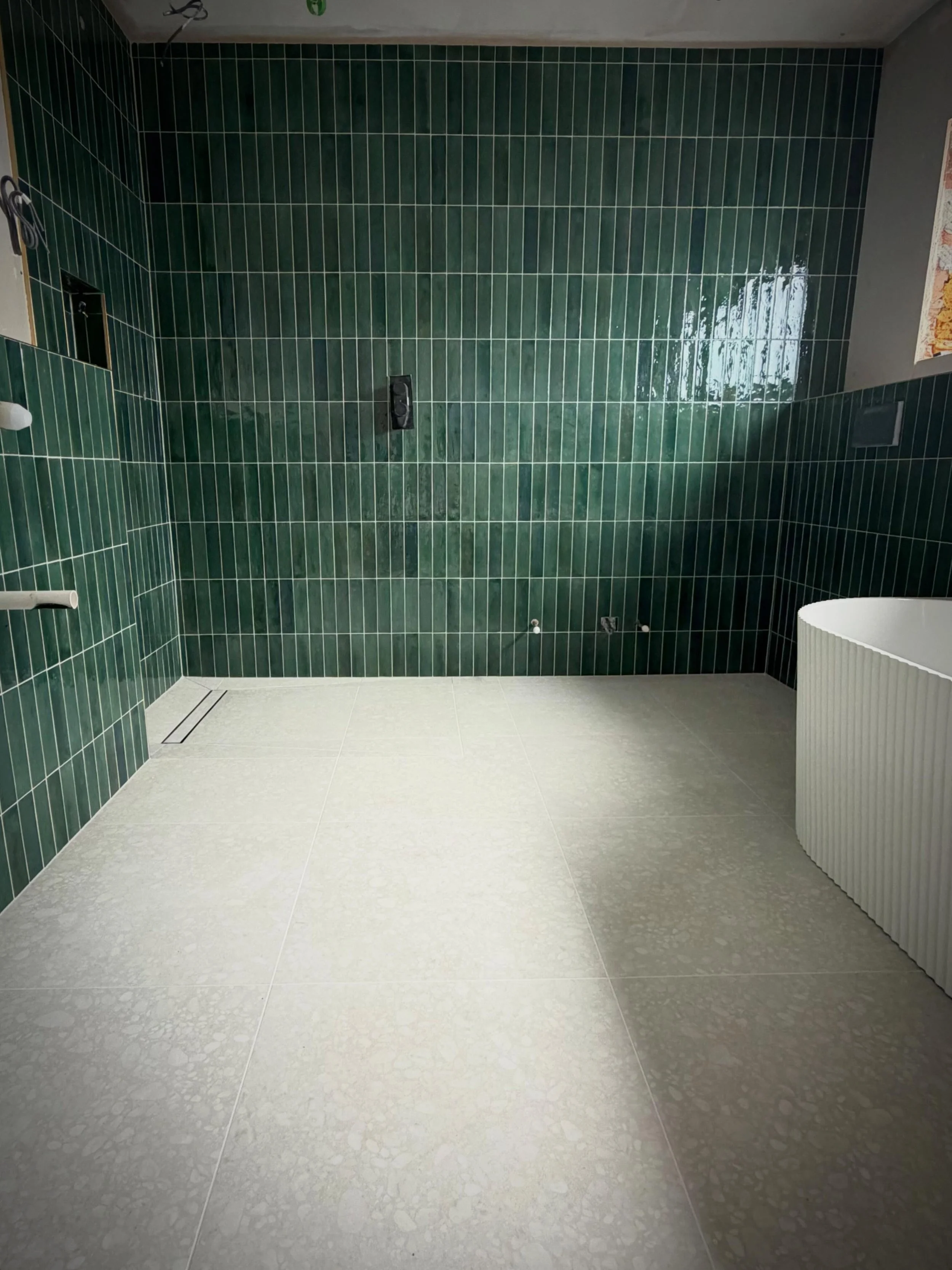 2nd bathroom over the line on our @ipsumukltd and @boyesdesign project. #tiler #tiling #tiles #tilework #nottinghamtilers